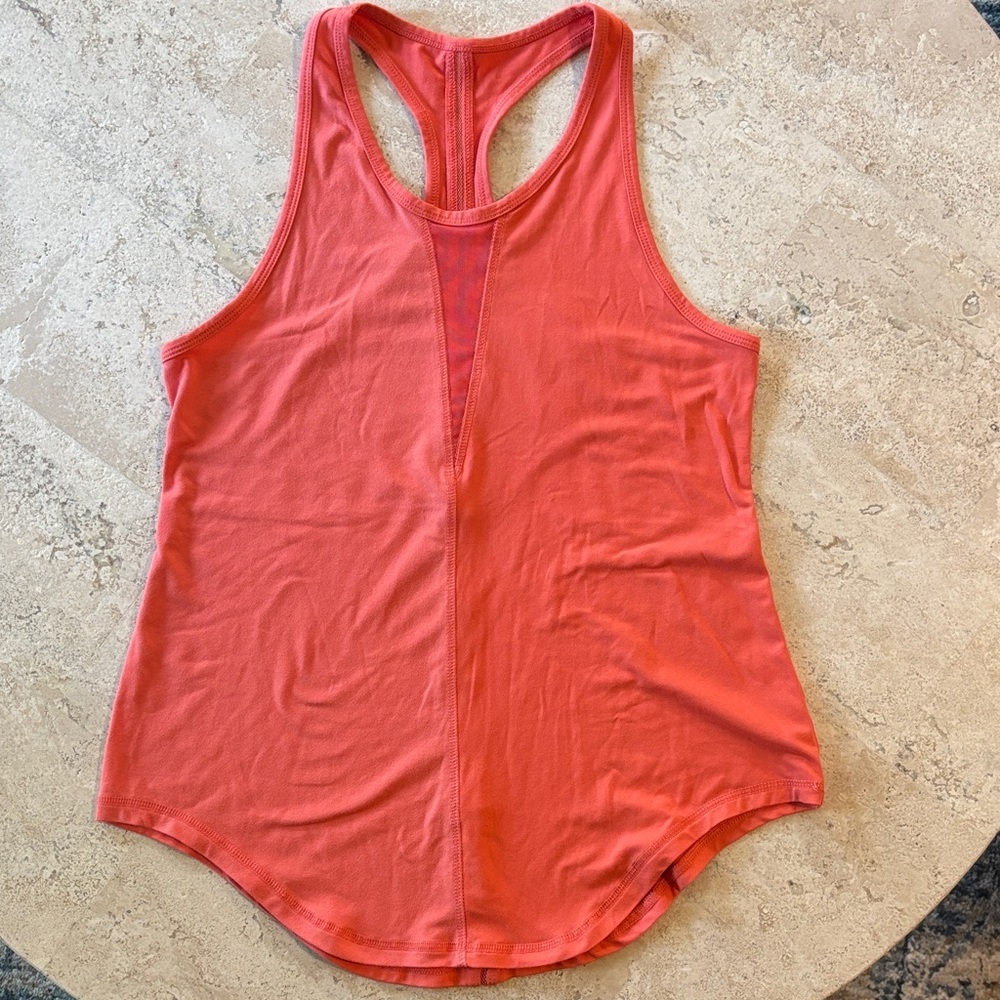 ZIYA active size Medium Women's Coral Tank Top with mesh detail